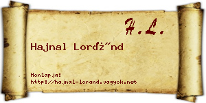 Hajnal Loránd névjegykártya