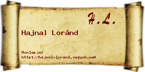 Hajnal Loránd névjegykártya