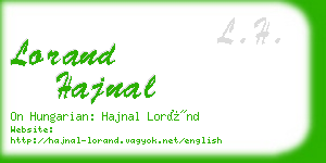 lorand hajnal business card